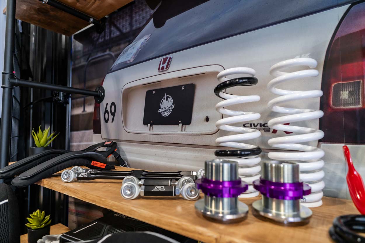 Coilover springs and suspension parts ready to install